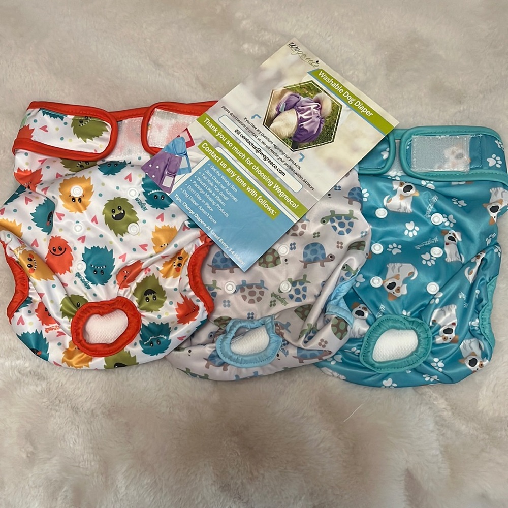 🐶 Dog Diapers Wegreeco Luxury 3 Washable Large